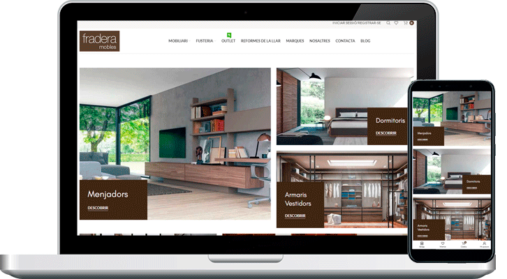 Fradera Mobles, creación página web y tienda Online Santa Perpetua de Mogoda